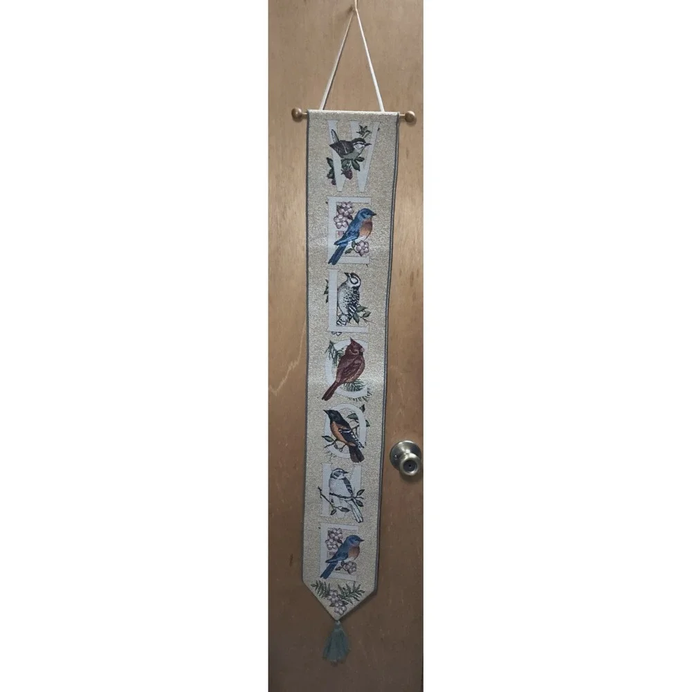 Bird Watchers‎ Welcome Tapestry Wall Hanging Decor Cardinal Bluebird Woodpecker